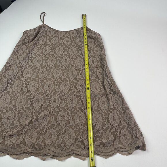 Gather & Gown Brown Lace Mini Slip Dress sz 16 Wedding Bridesmaid Party Fairy - Picture 6 of 8